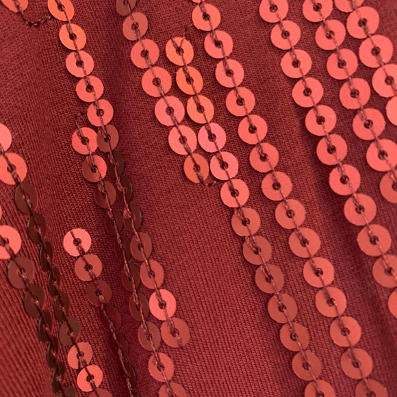 Lane Bryant Dress 22/24 NEW Maroon Red Sequins Cowl Neck Stretchy Sparkly Party - Picture 7 of 11